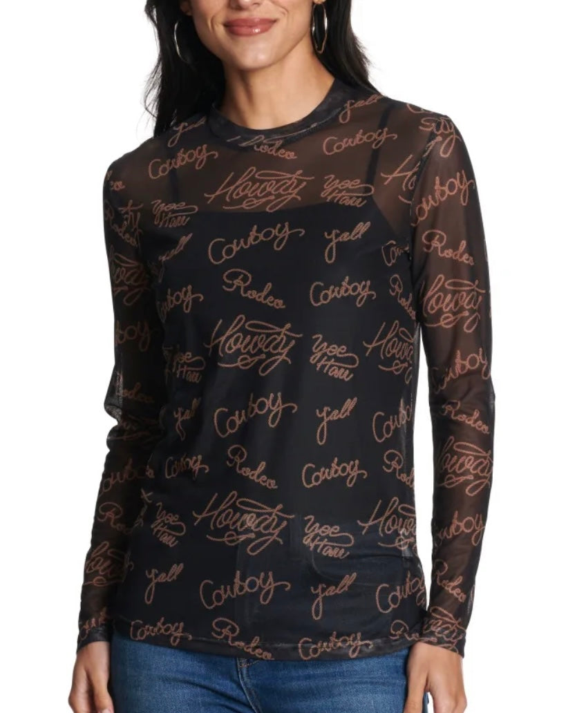 Lasso Print Mesh Top TH