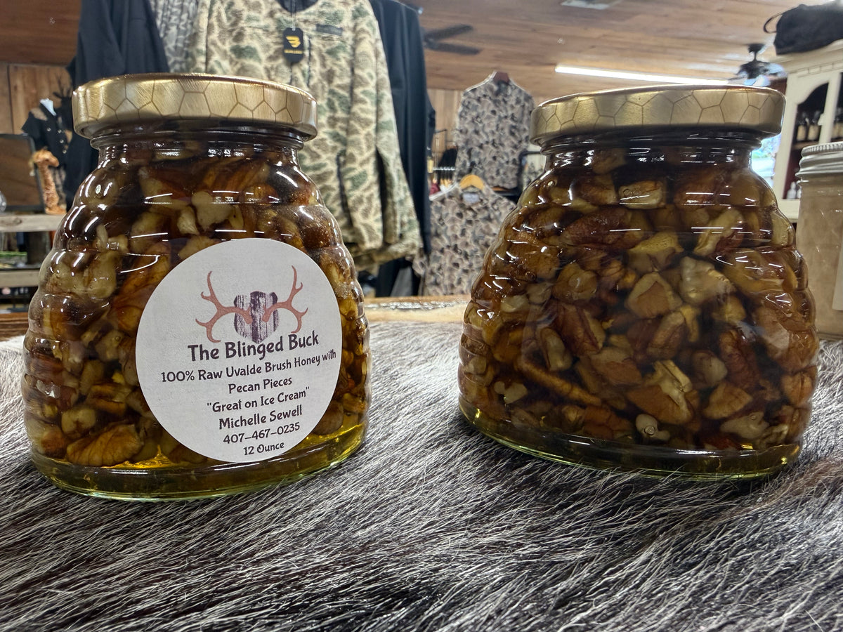 Raw Local Brush Honey with Pecan Pieces