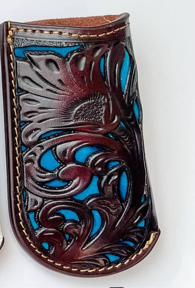 Leather Pocket Knife Sheath Genuine Leather Case Pocket: Boho Ranch
