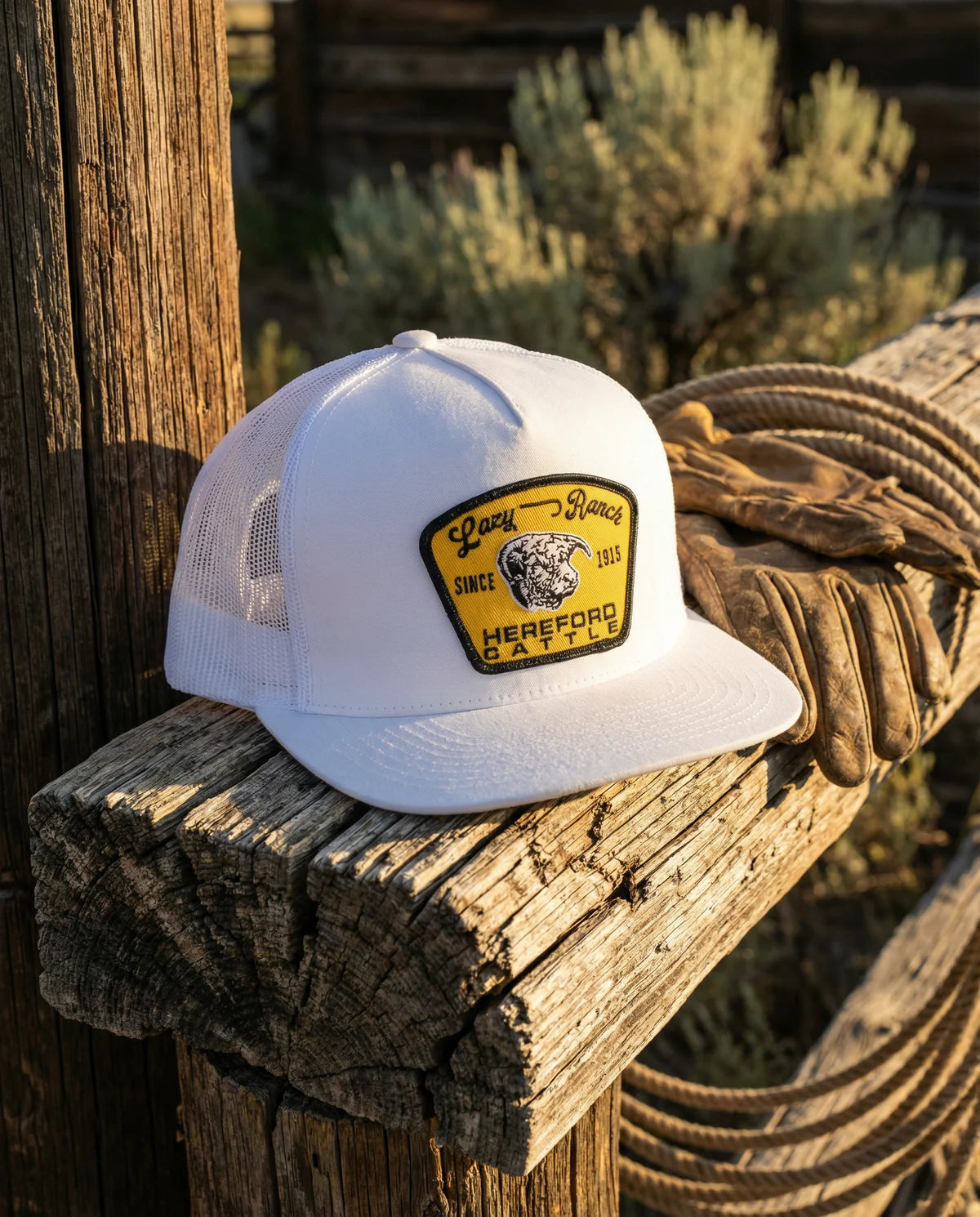 LAZY J RANCH BLACK GOLD HOT SHOT CLASSIC FIVE PANEL TRUCKER HAT