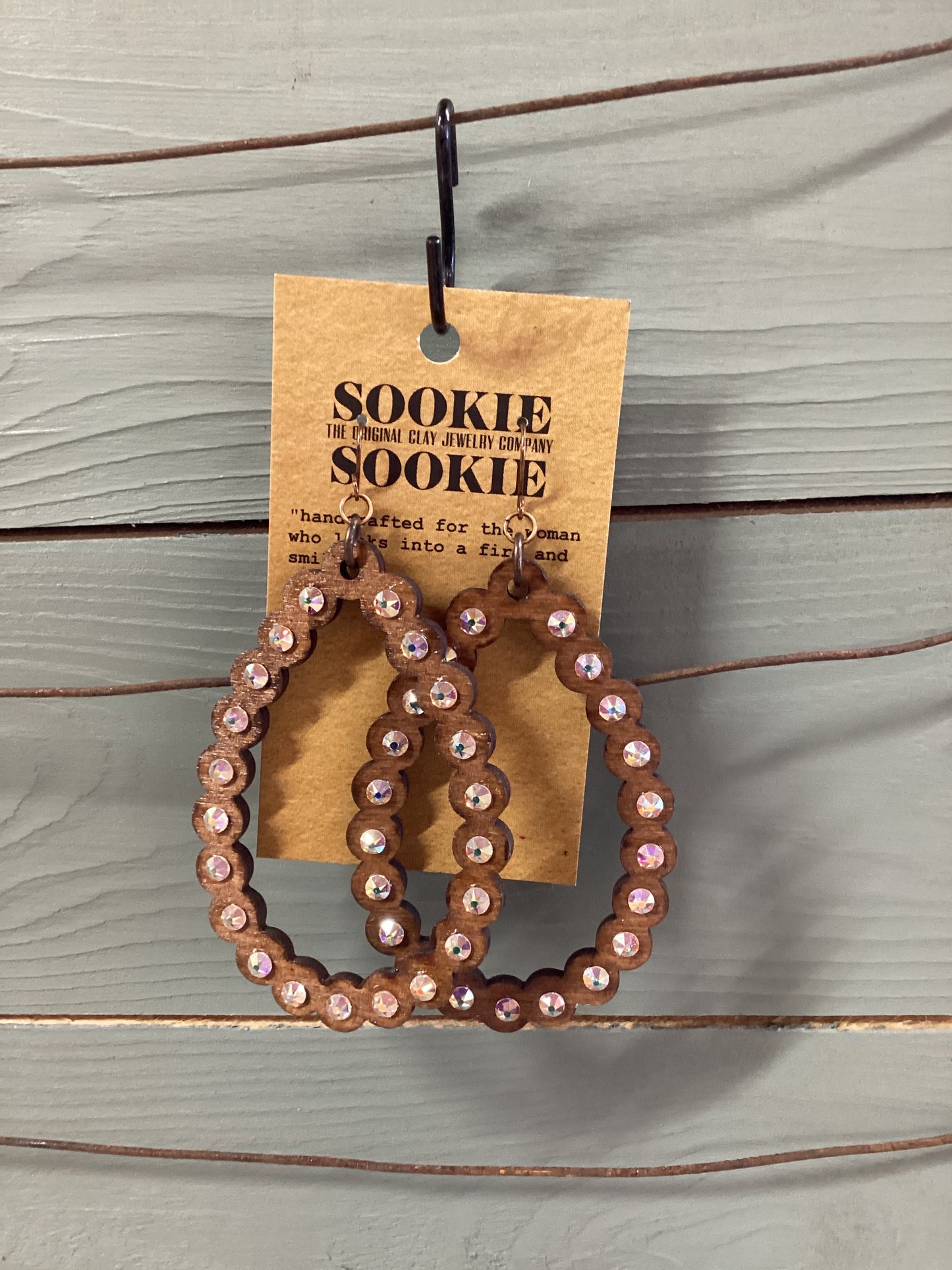 Sookie Sookie Large Wooden Teardrop with Stone