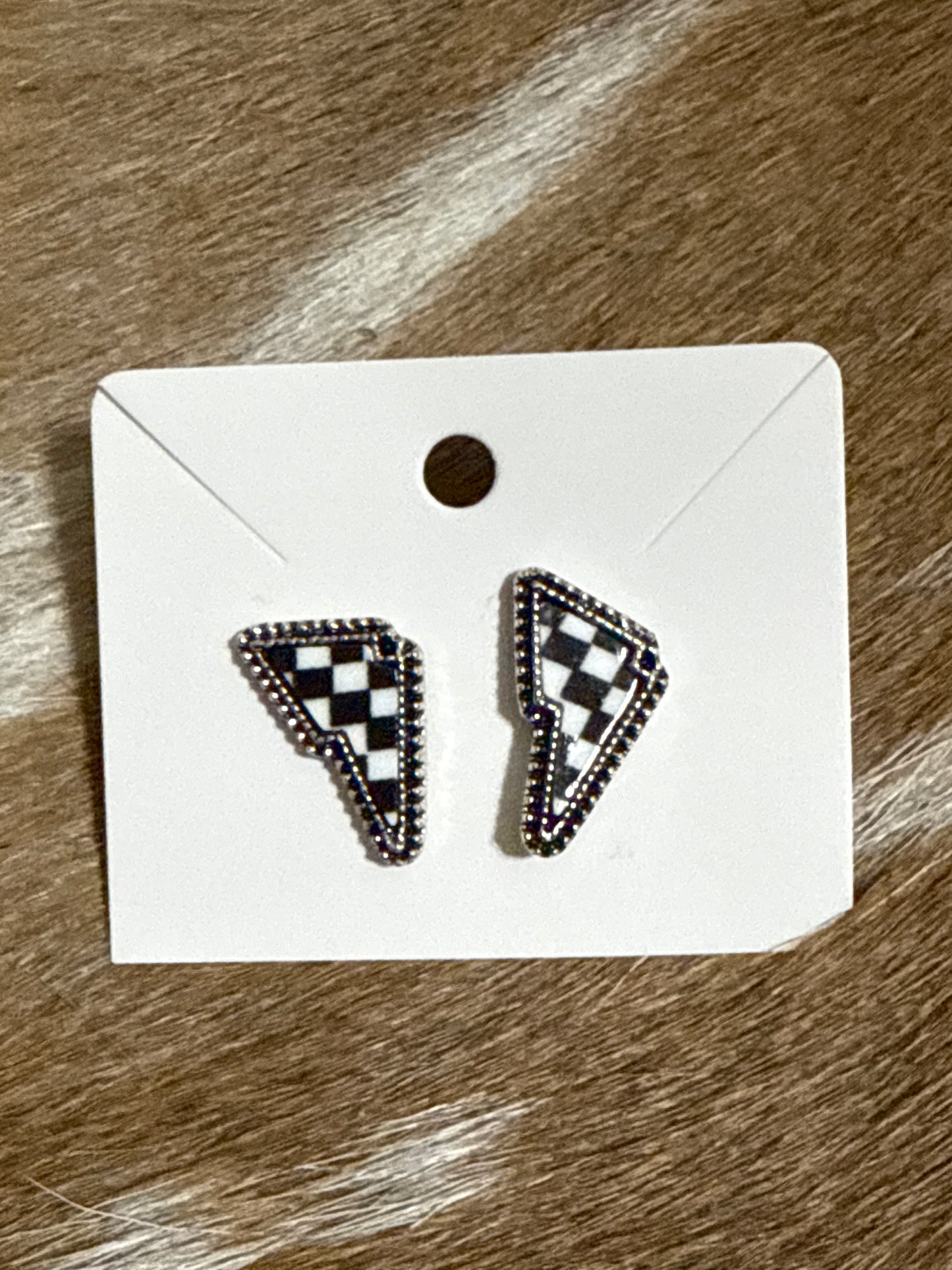 Black & White Checkerboard Earrings