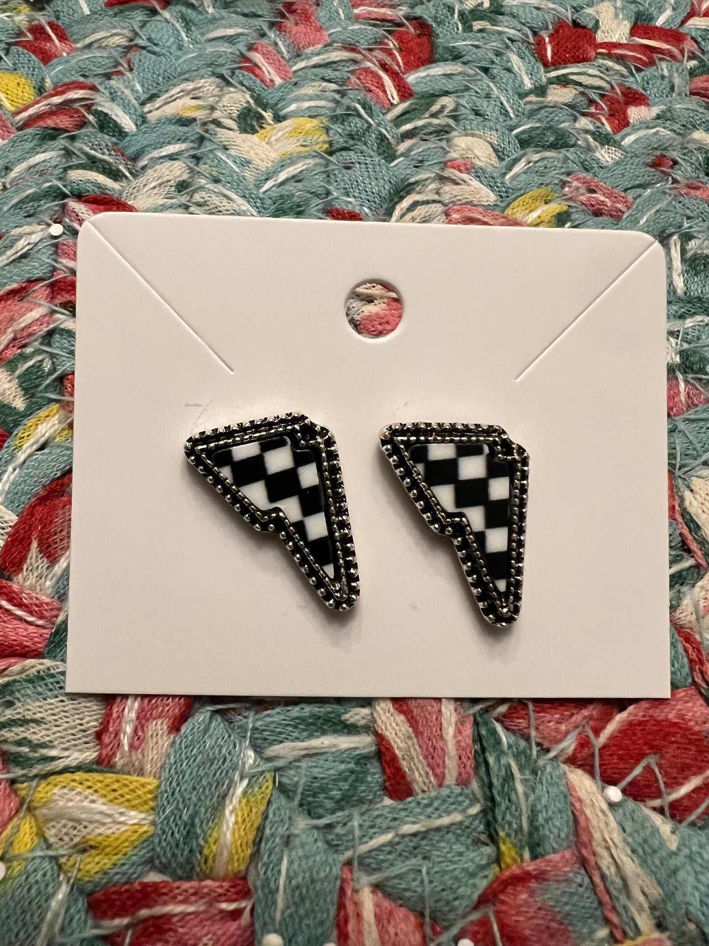 Black & White Checkerboard Earrings