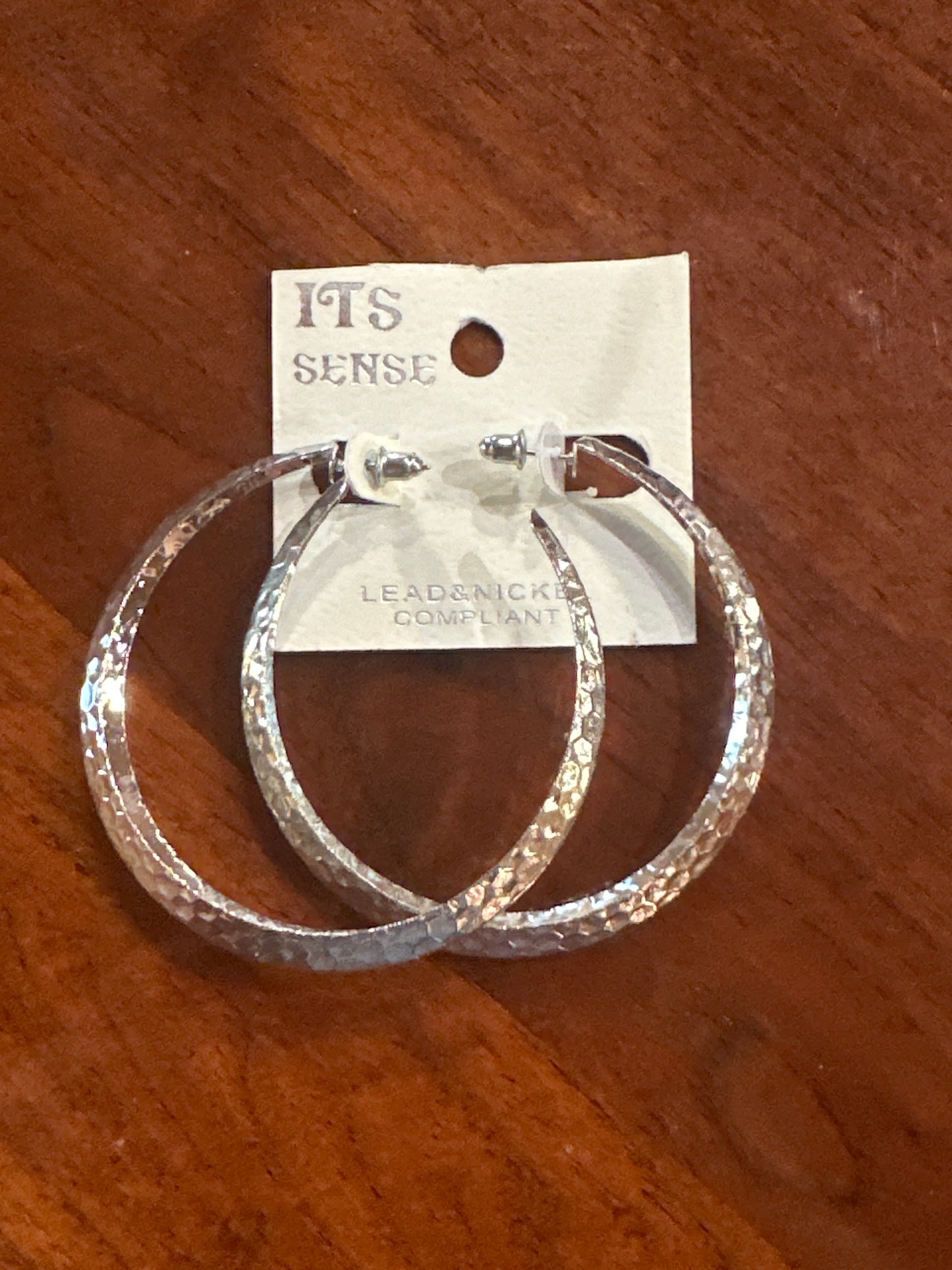 Silver Hammered Hoops