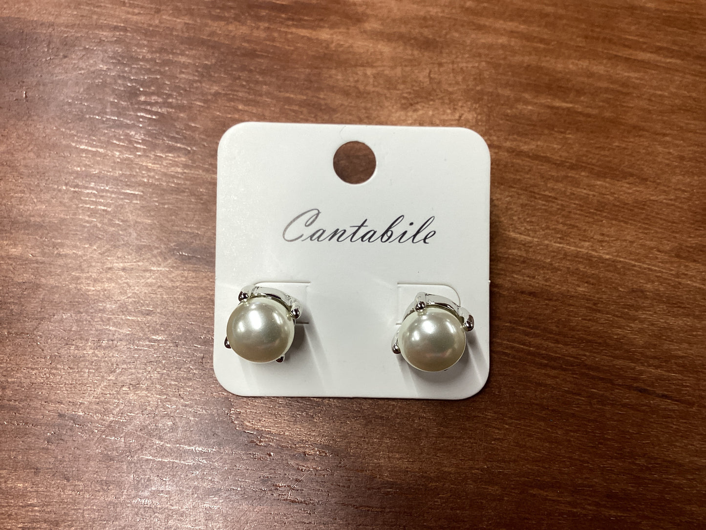 Silver with pearl earrings