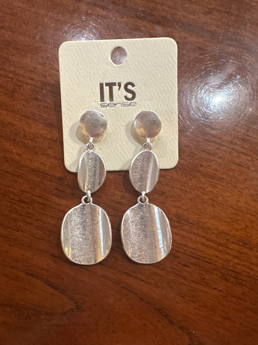Brushed Silver Earrings