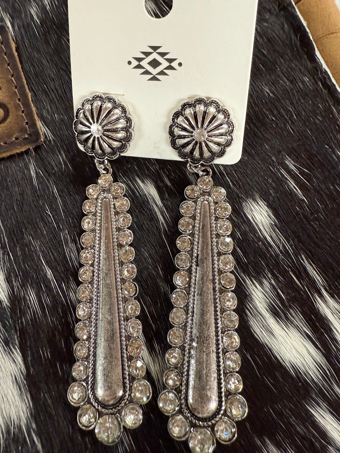 Blinged drop earrings