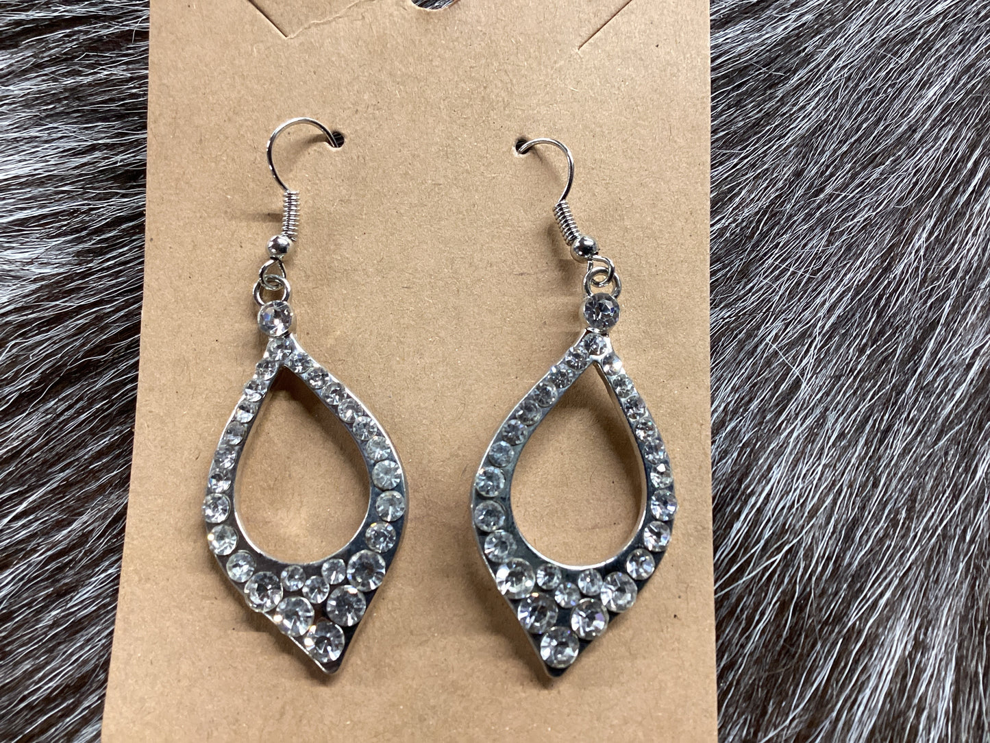 Silver/rhinestone earrings