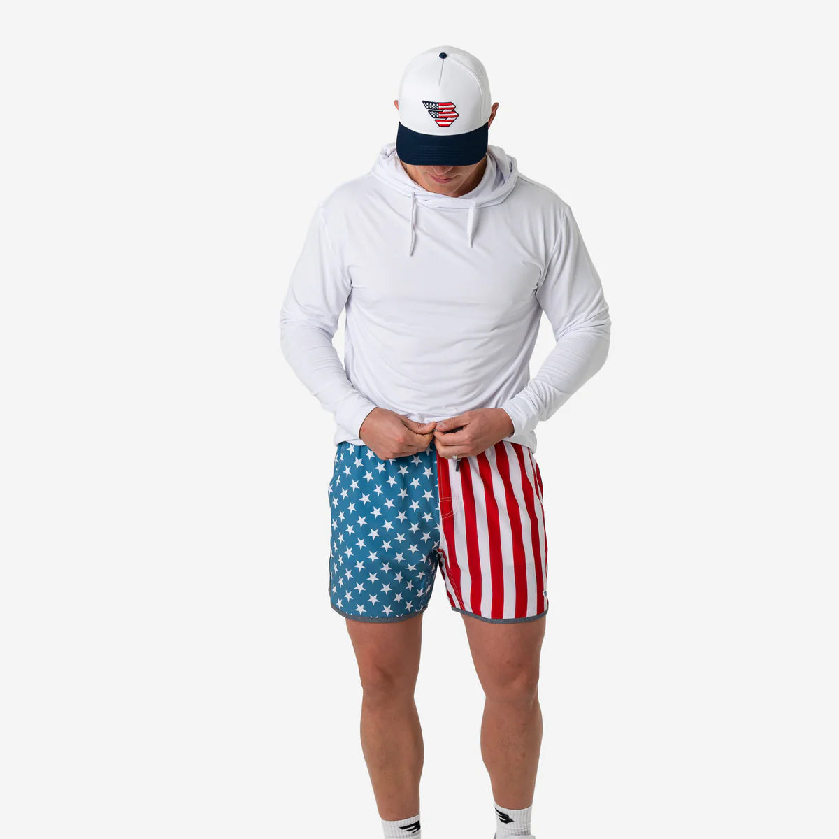 Throwback USA American Flag Burlebo Swim Trunks Tx/Fl