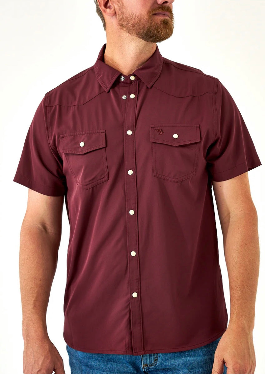 Maroon Western Performance Shirt Burlebo