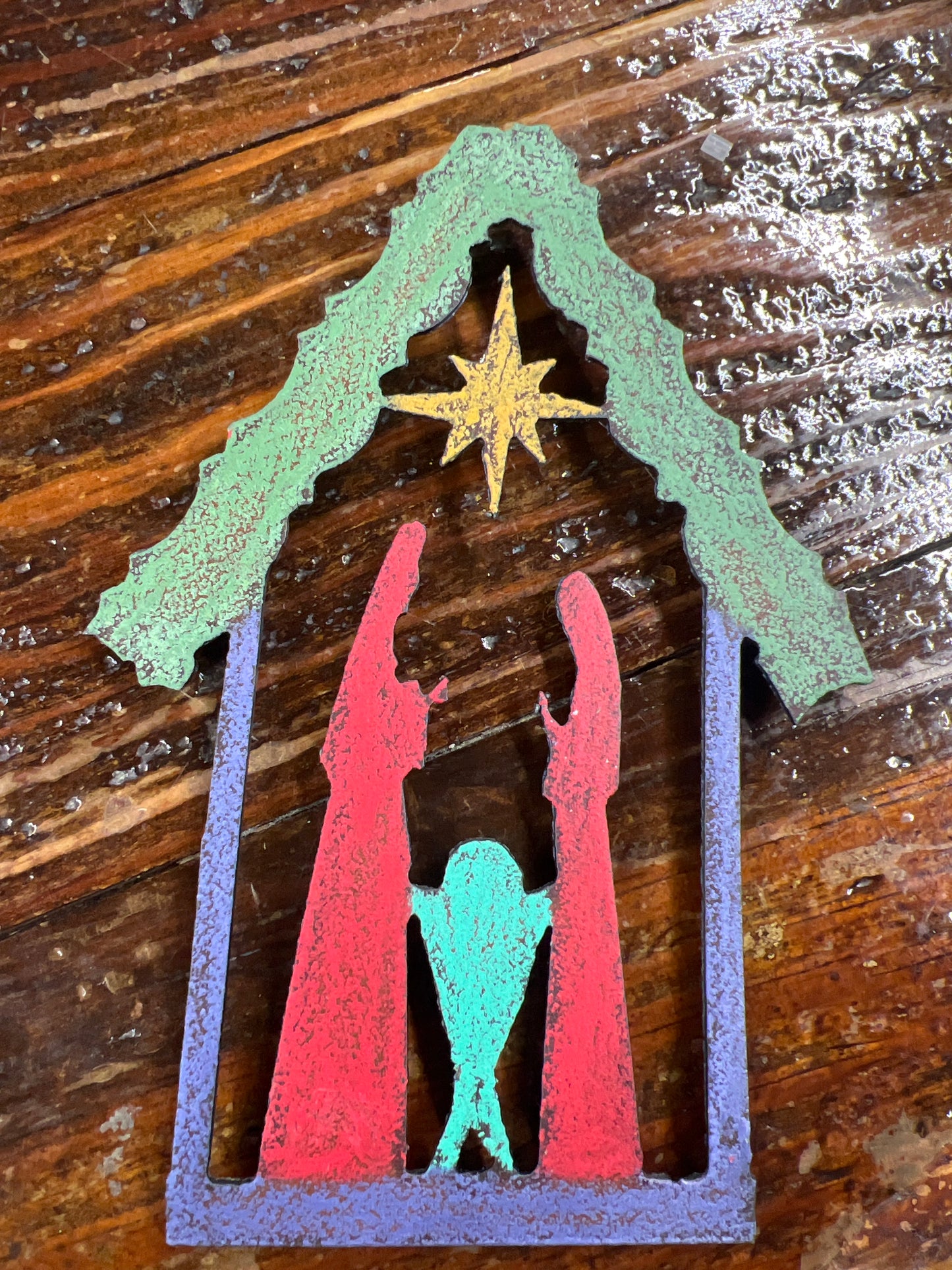 Nativity Magnet holiday USA Christmas souvenir recycled whimsie