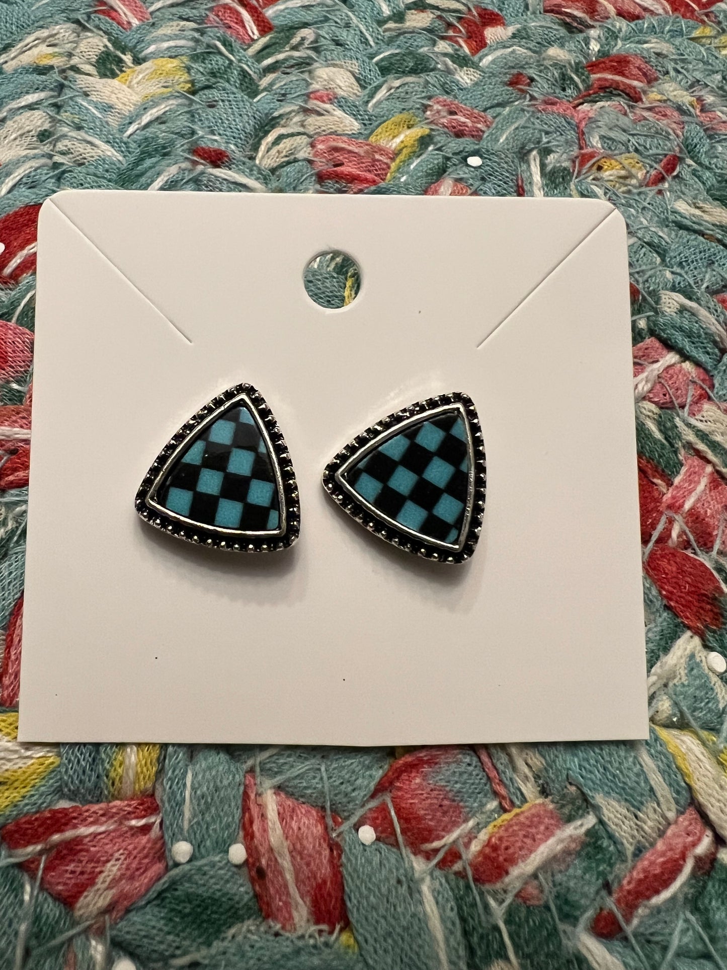 Triangle Checkerboard Earrings