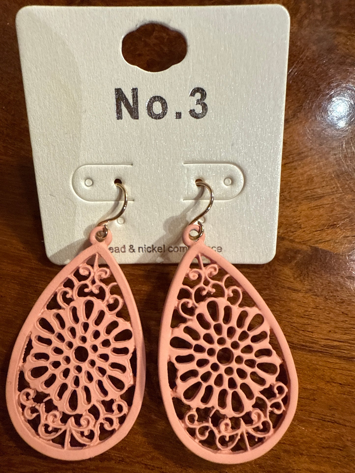 Peach Floral Earrings