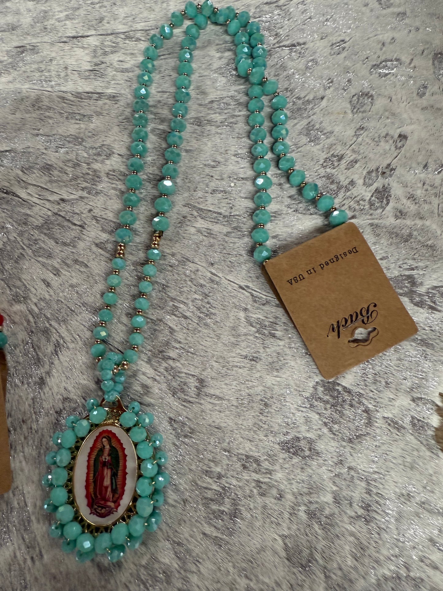 Virgin Mary Beaded Necklace