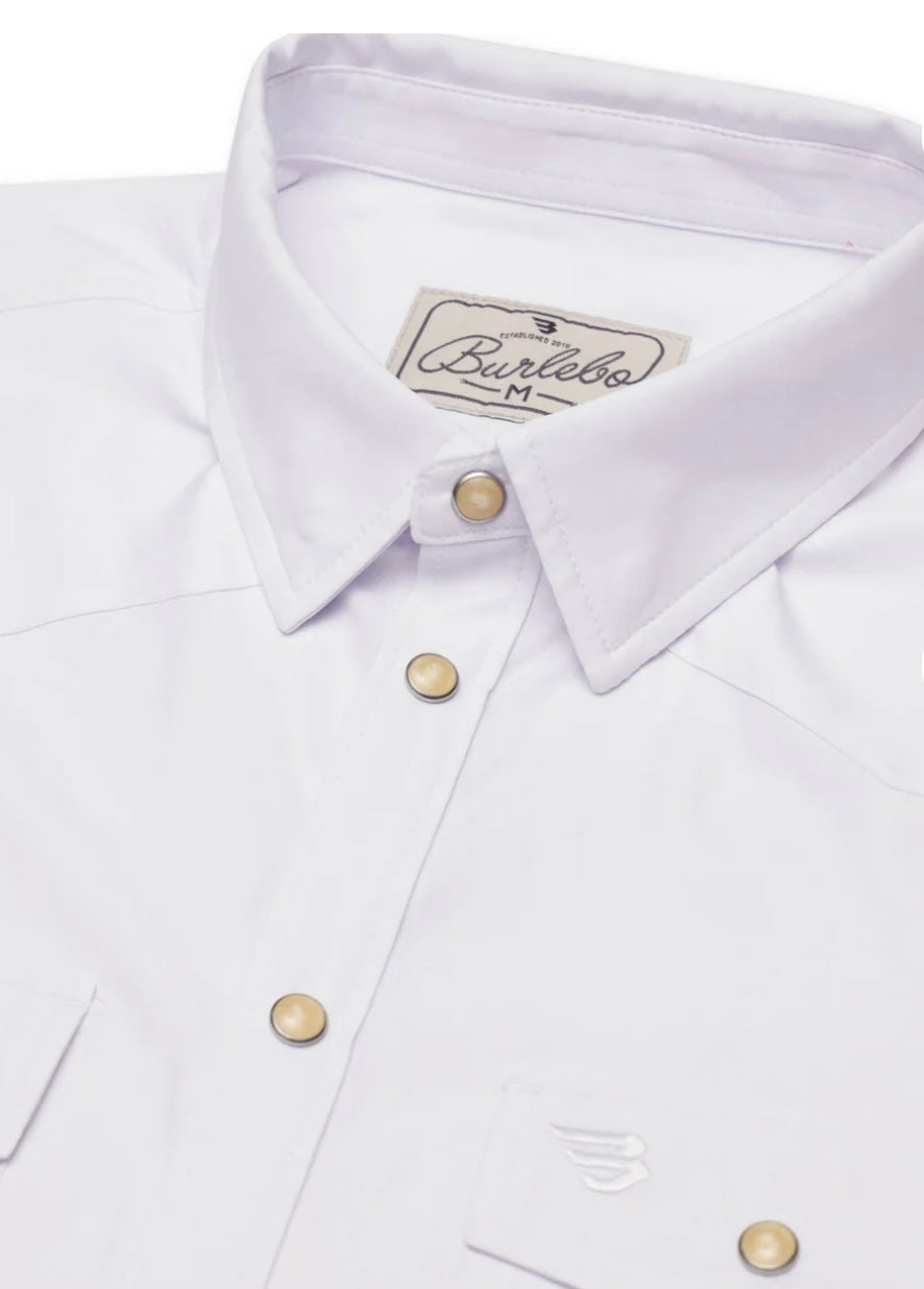 White Performance Western shirt Burlebo