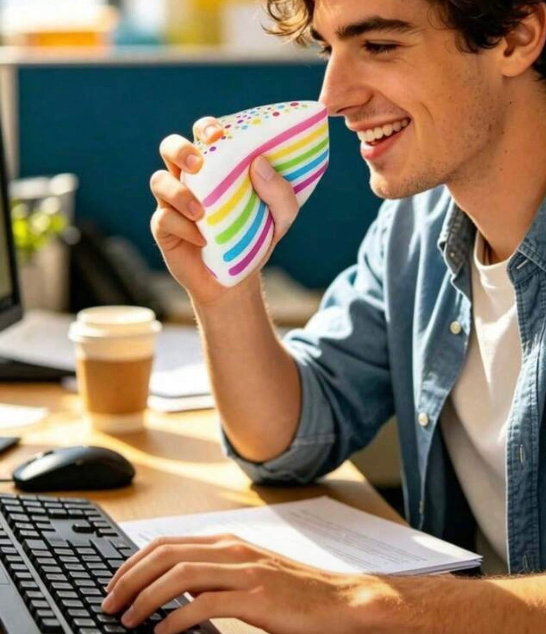 1PCS Cake Squishy Squeeze Giant Jumbo Big Slow Rising Stress Ball, Squeeze Toy For Relief, Adults Sensory Squishy Gifts Party Favor Cake