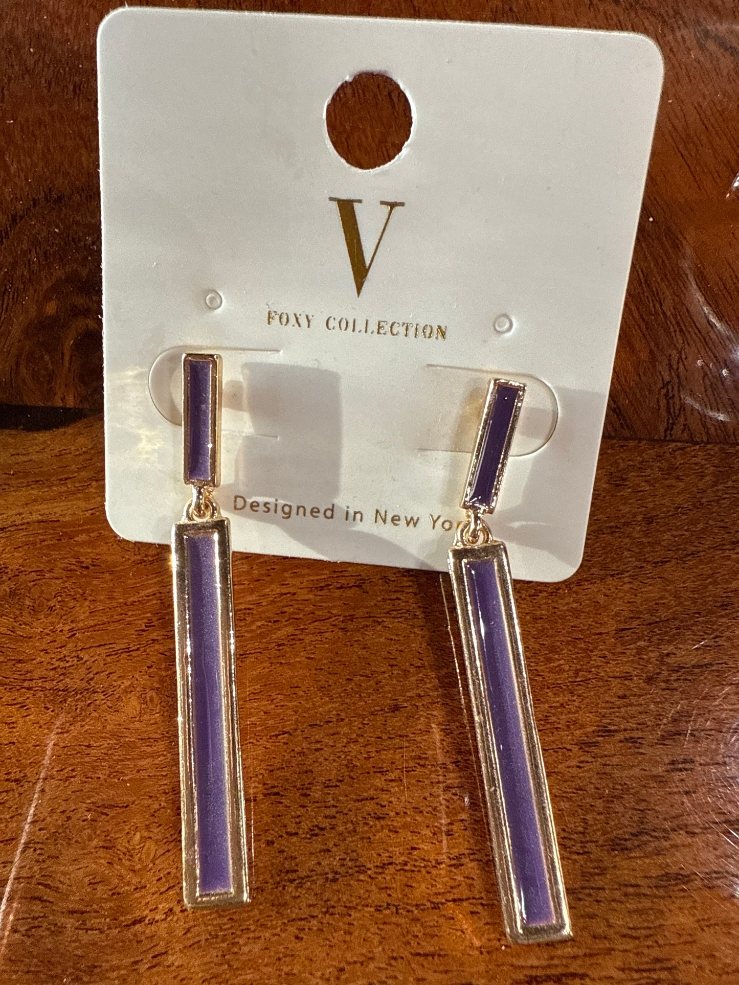 Rectangle Gold tiered Earrings