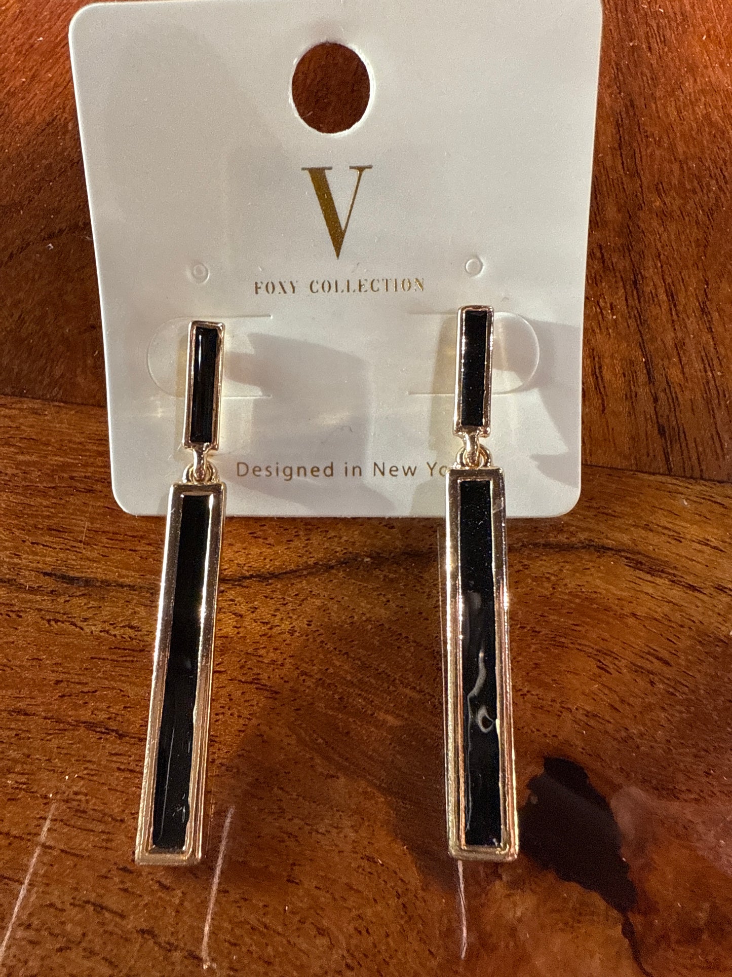 Rectangle Gold tiered Earrings