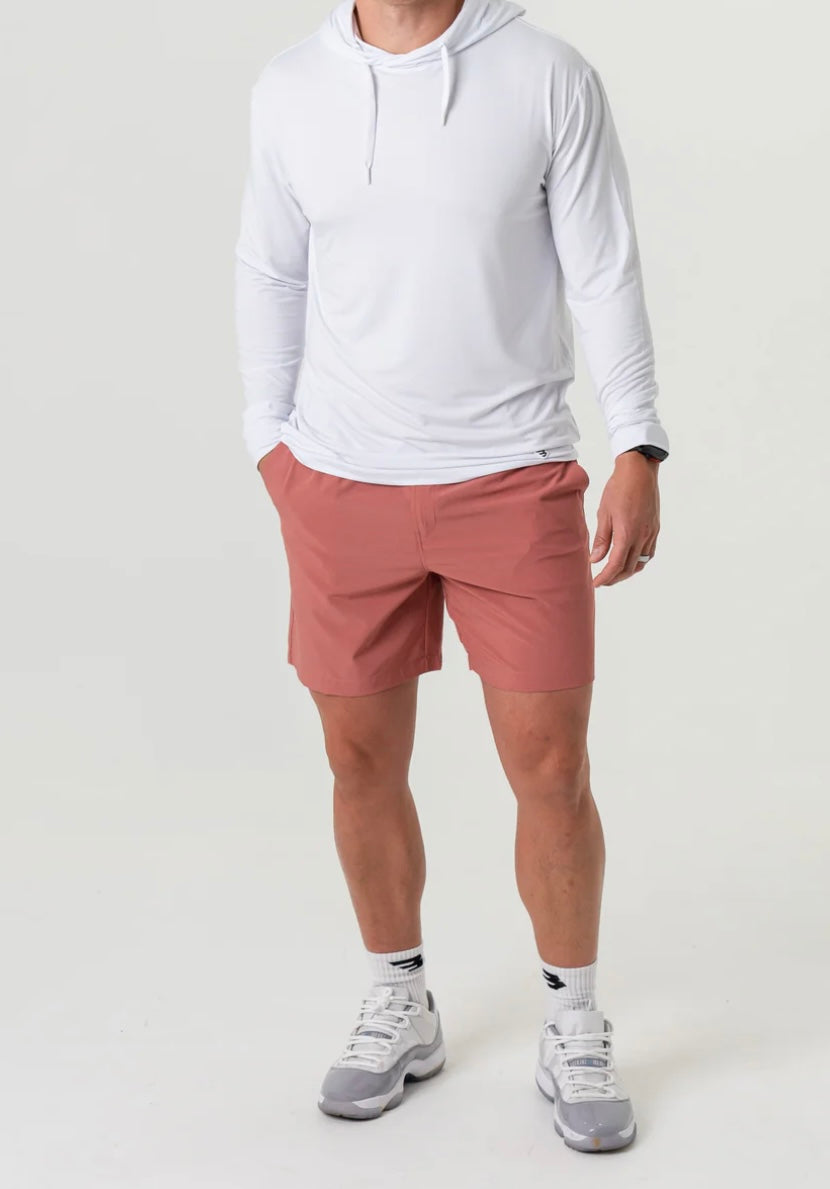 Red Clay Everyday Shorts with Fish Pocket Burlebo Original 7”