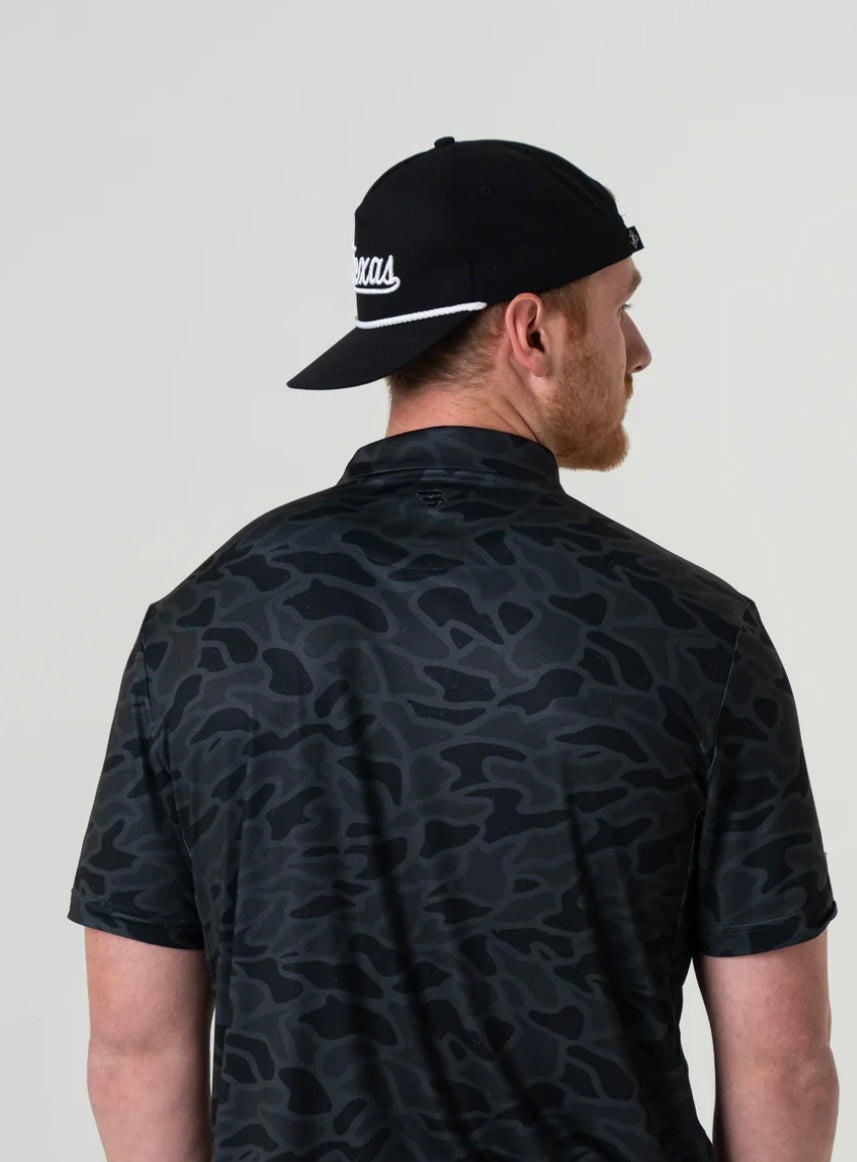 Black Camo Performance Polo Shirt Burlebo