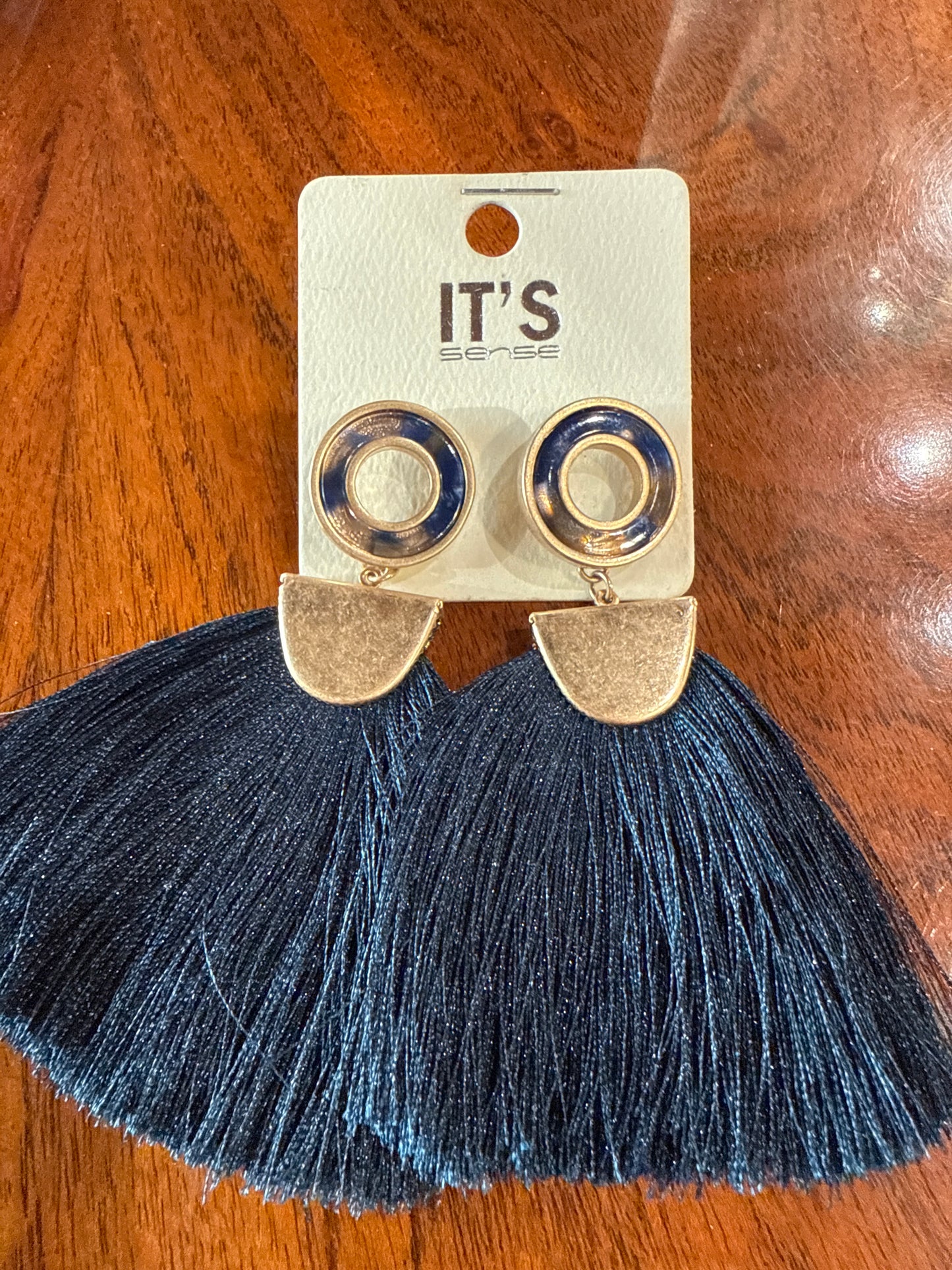 Navy And Gold Earrings