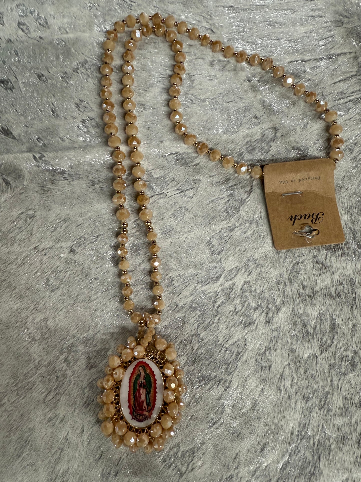 Virgin Mary Beaded Necklace