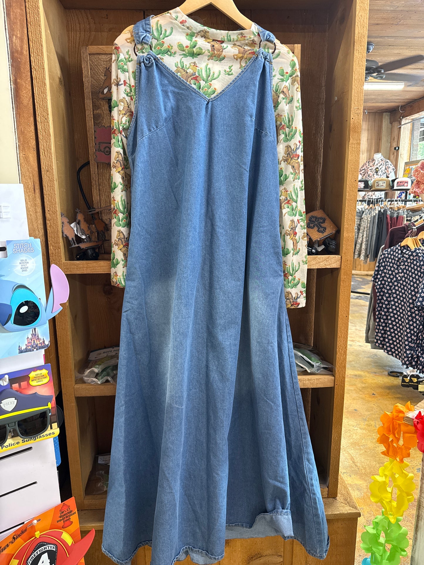 Denim Flare Dress Large