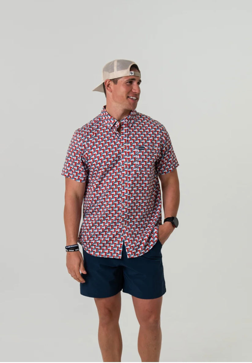 Texas Flags Performance Button Up Burlebo