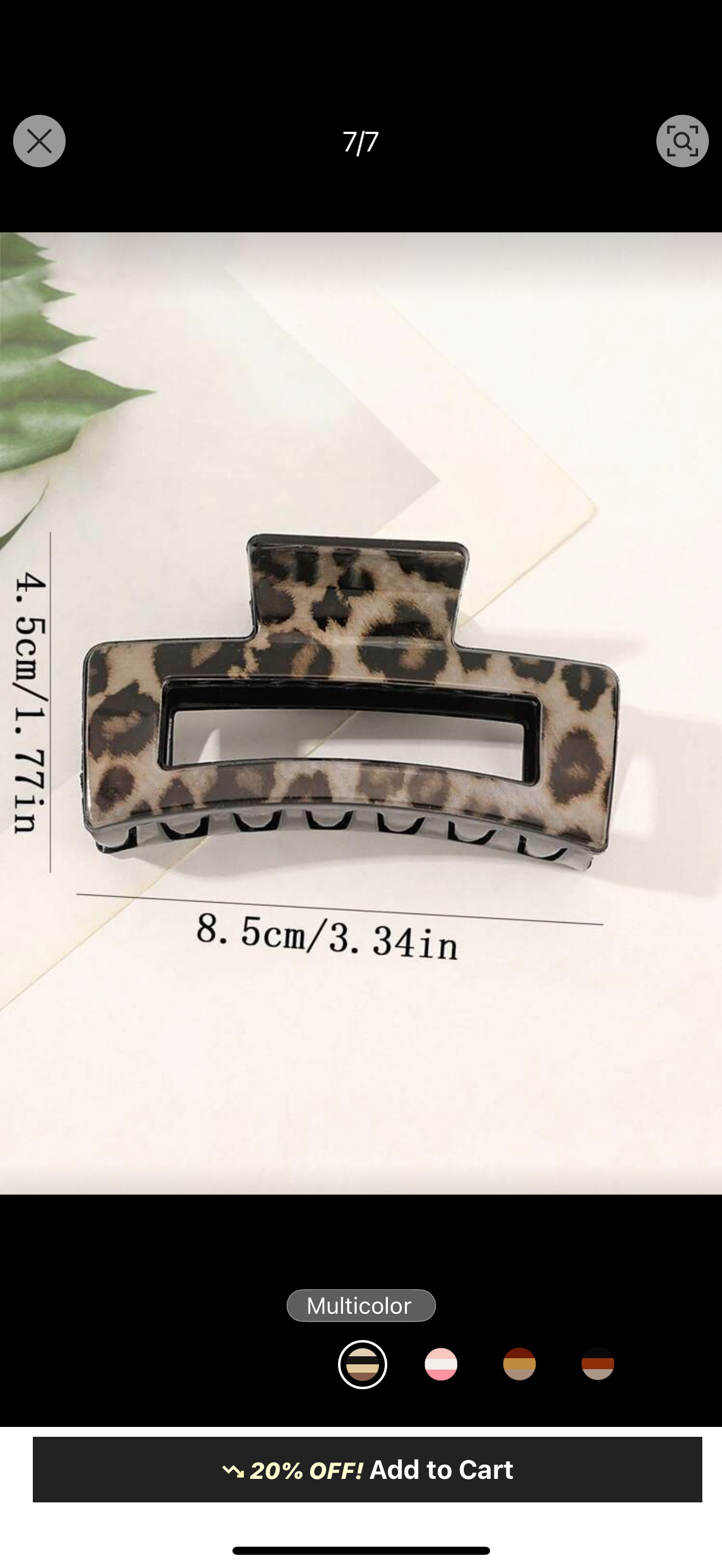 large Hair Clip Leopard