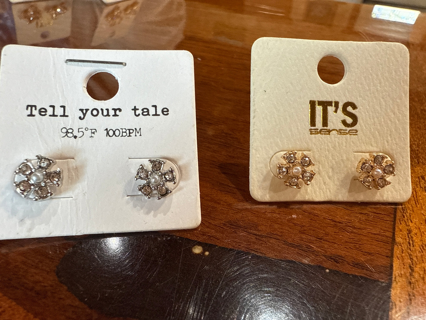 Gold and Silver with Pearl studs