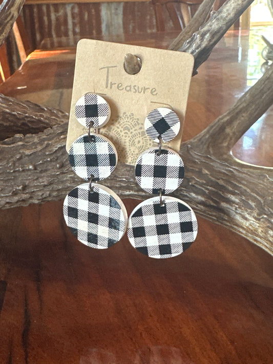 Black and White Checkered Dangle