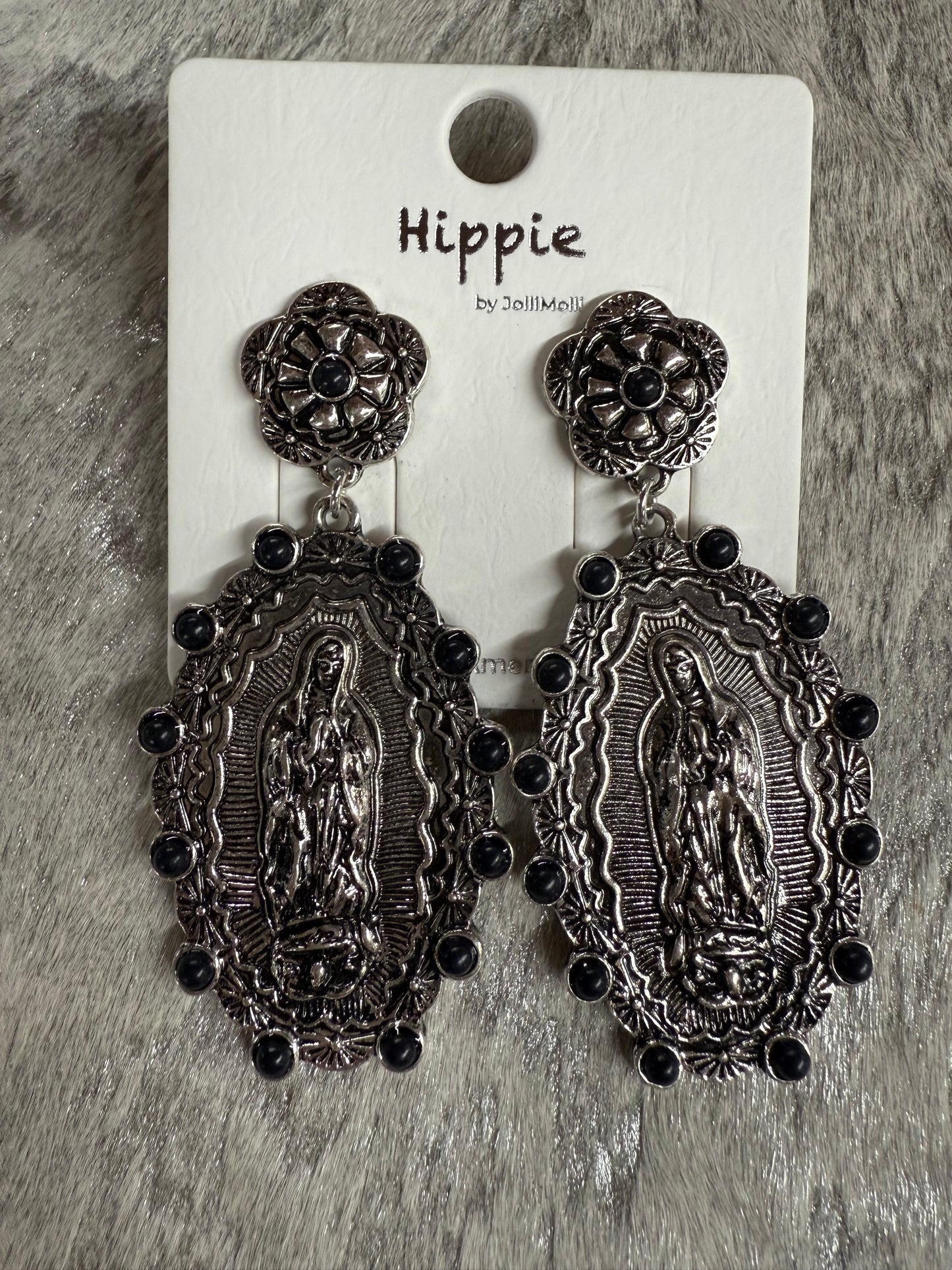 Virgin Mary Dangle Earrings