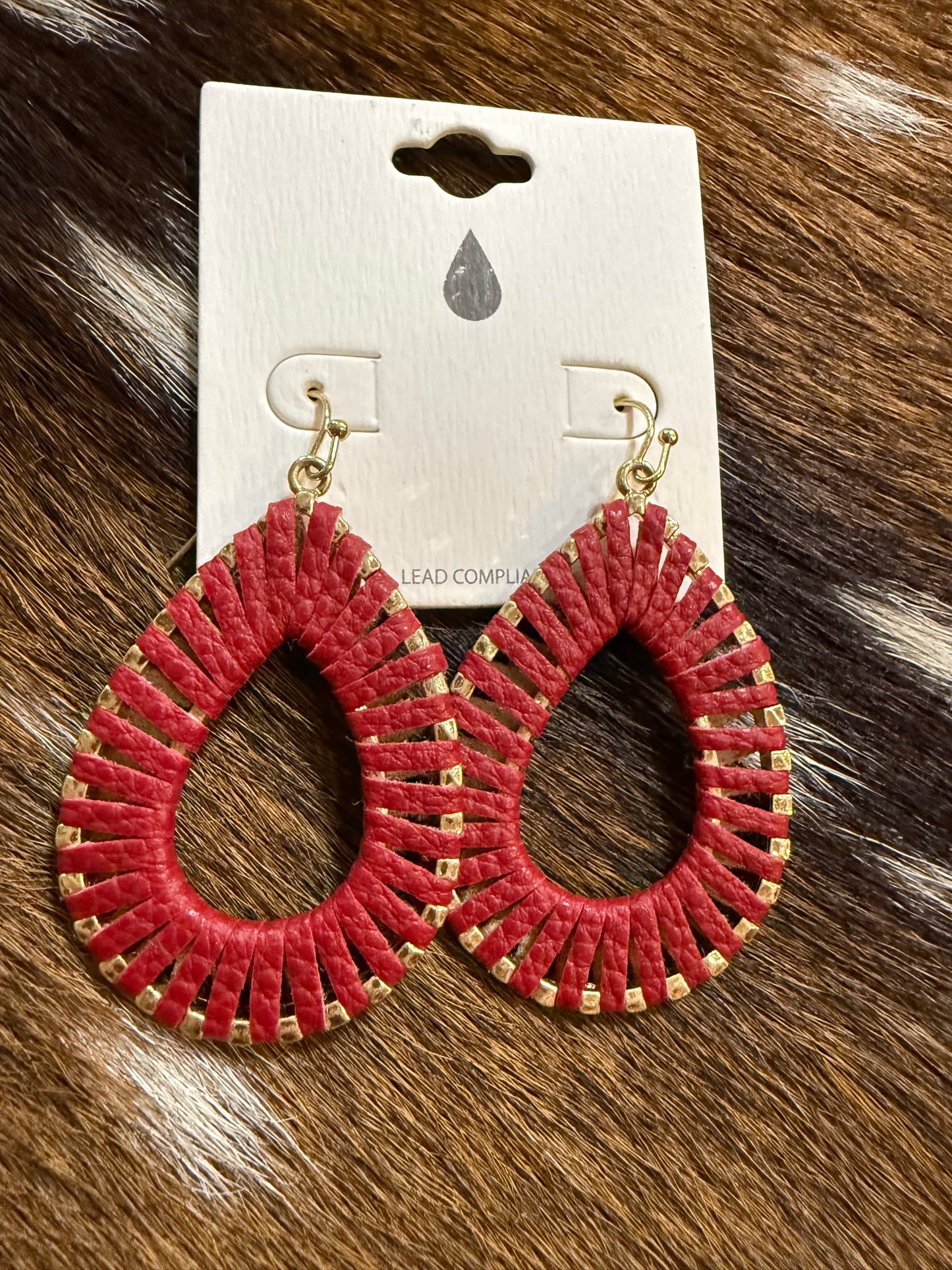 Colored Gold Tear Drop Earrings