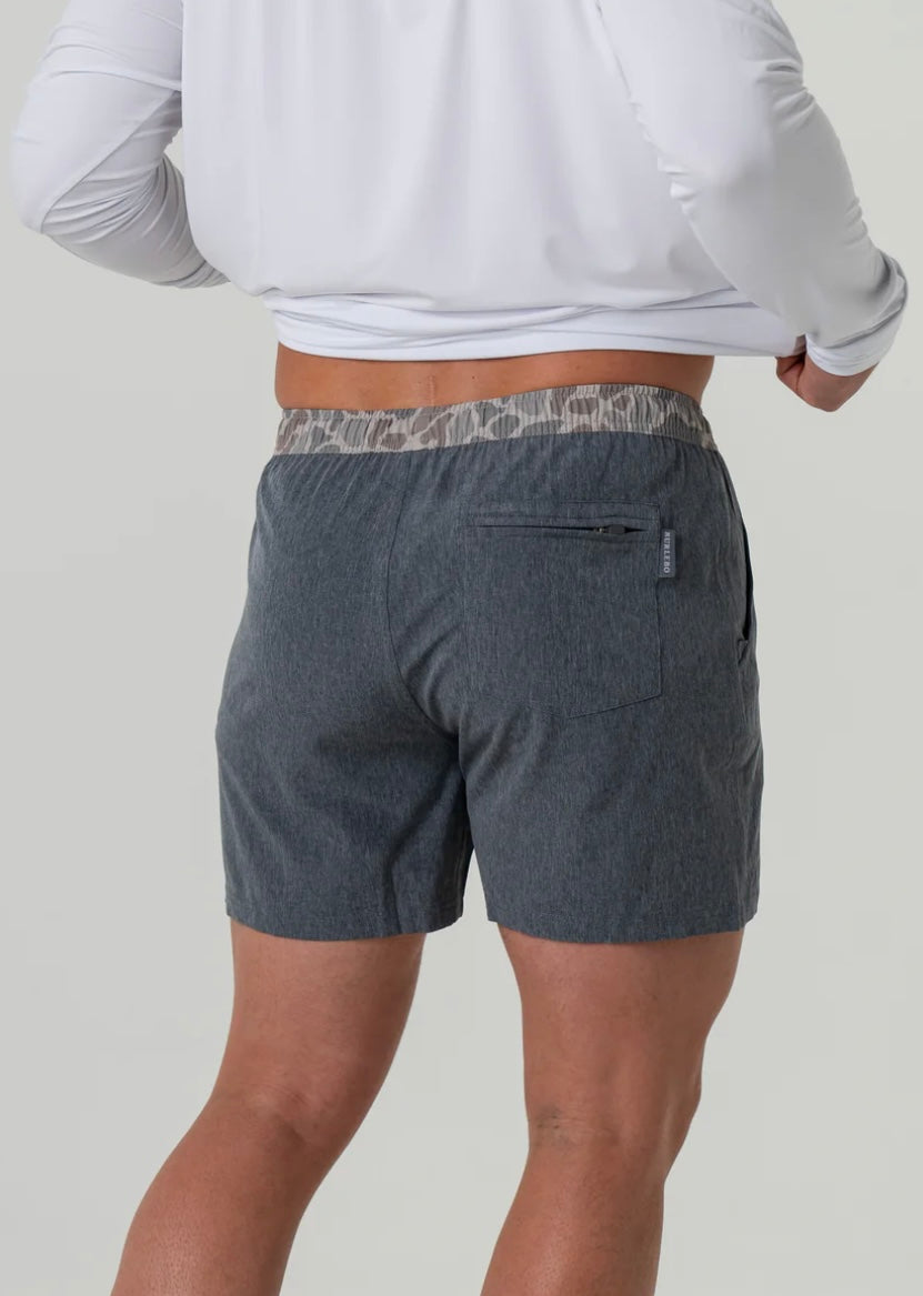 Grizzly Grey Athletic Shorts With Classic Deer Camo Liner