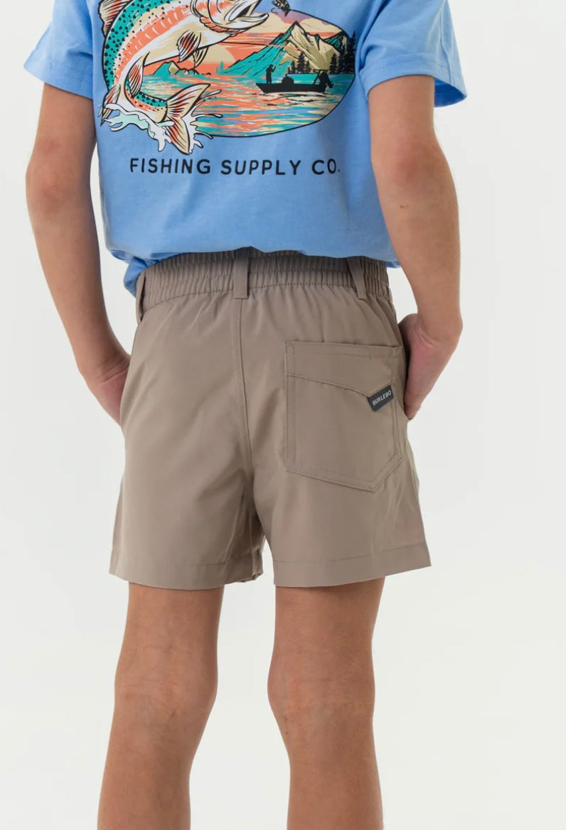 Youth Cobblestone Khaki Everyday Shorts With Duck Hunt Pocket Burlebo