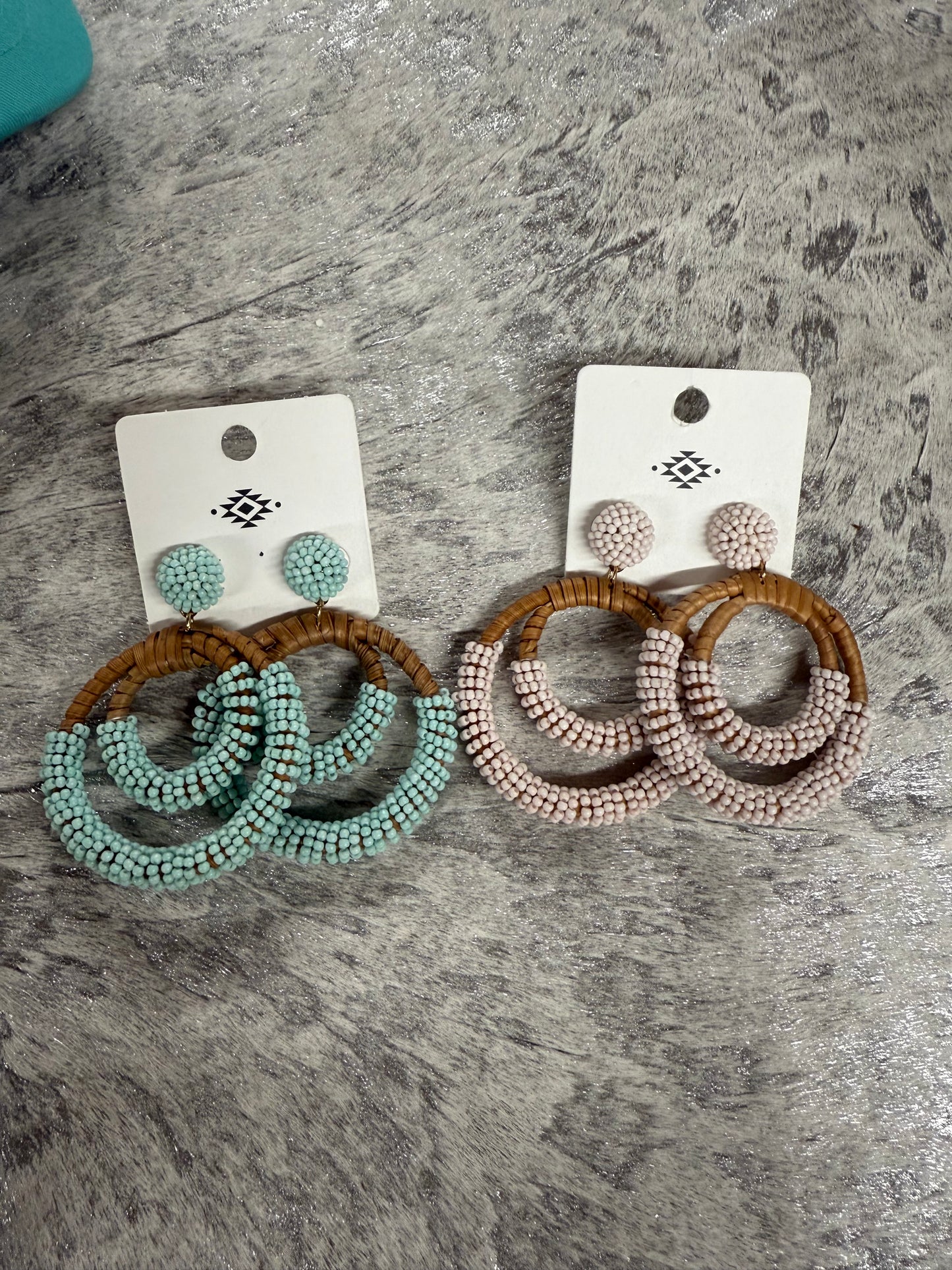 Beaded Whicker Earrings