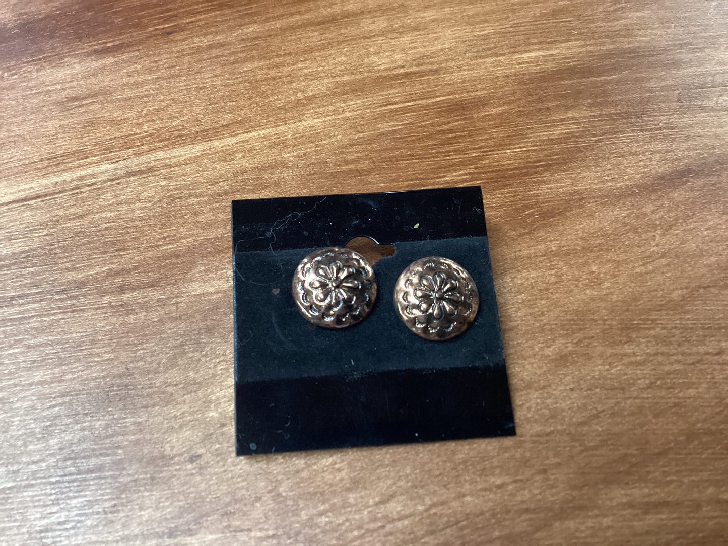 Copper flower earrings