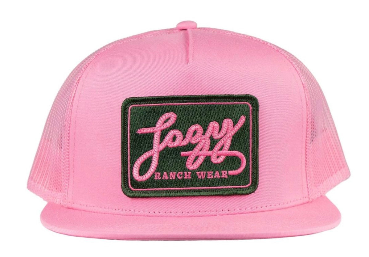 LAZY J RANCH PINK BREAKAWAY PATCH CLASSIC FIVE PANEL TRUCKER HAT