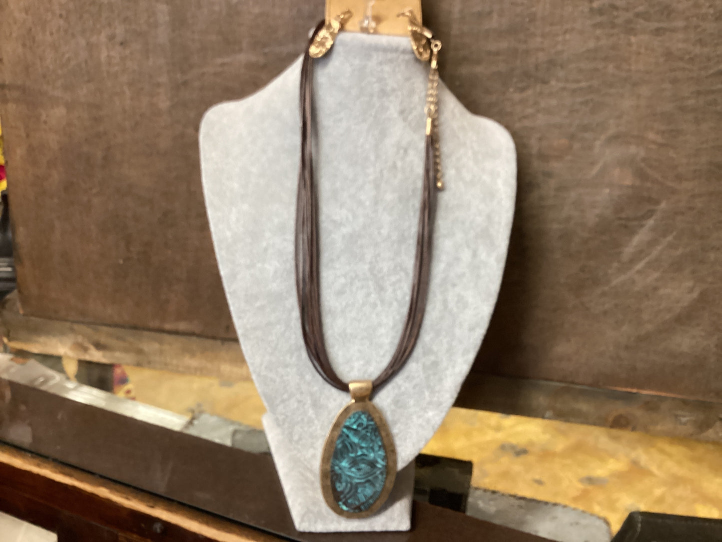 Brown Cord Necklace/Pendant/Earrings
