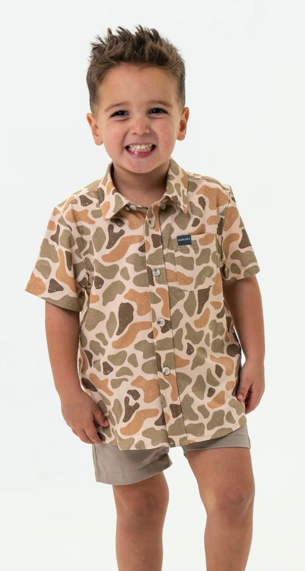 Youth Venado Camo Performance Button Up Shirt Burlebo