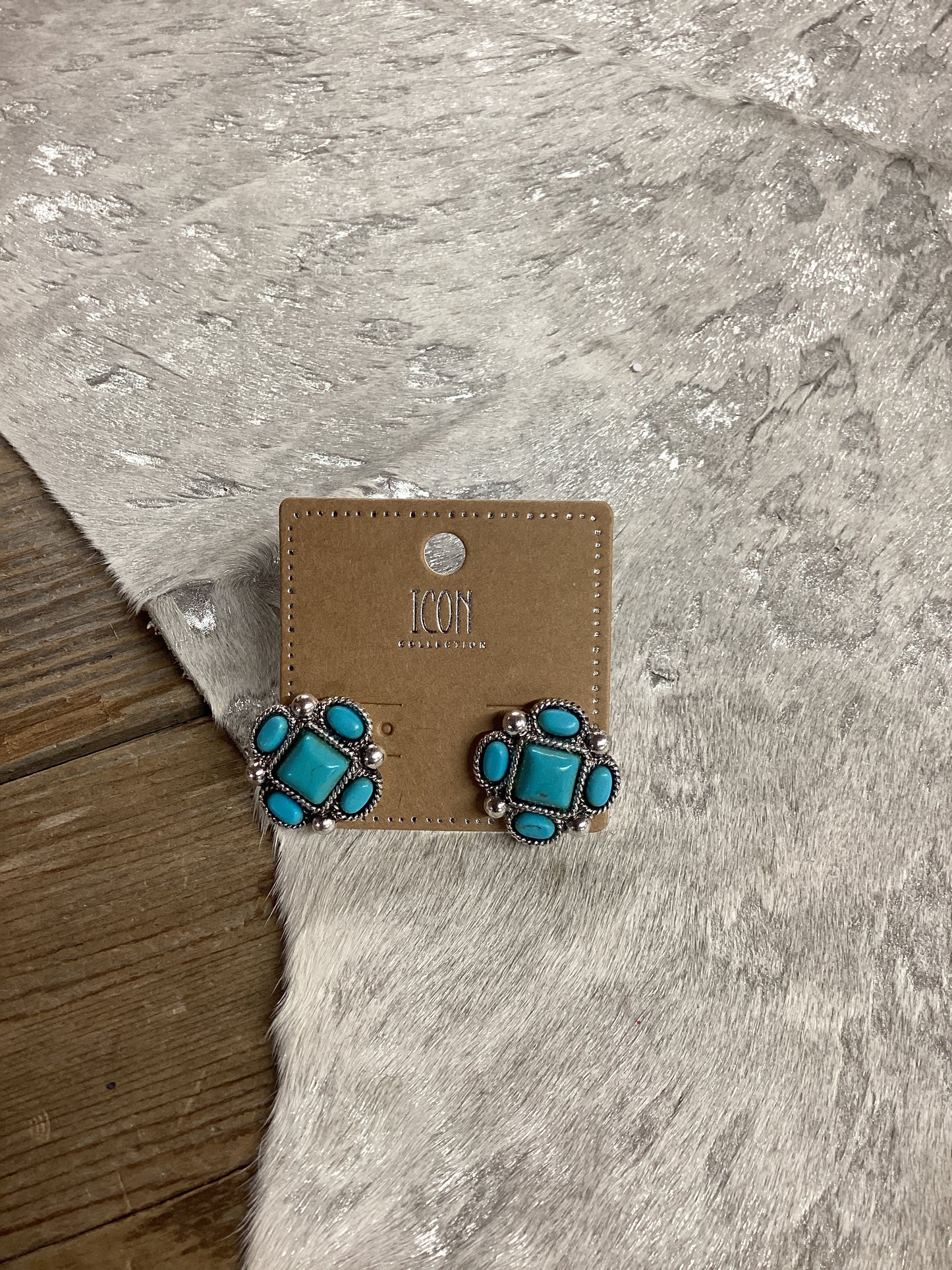 Icon western turquoise stud earrings