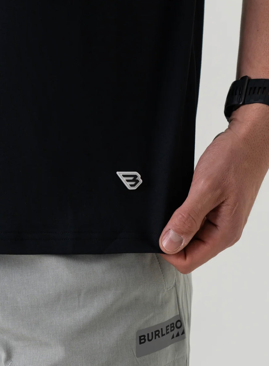Midnight Black Go To Tee with UPF 50 Sun Protection Burlebo