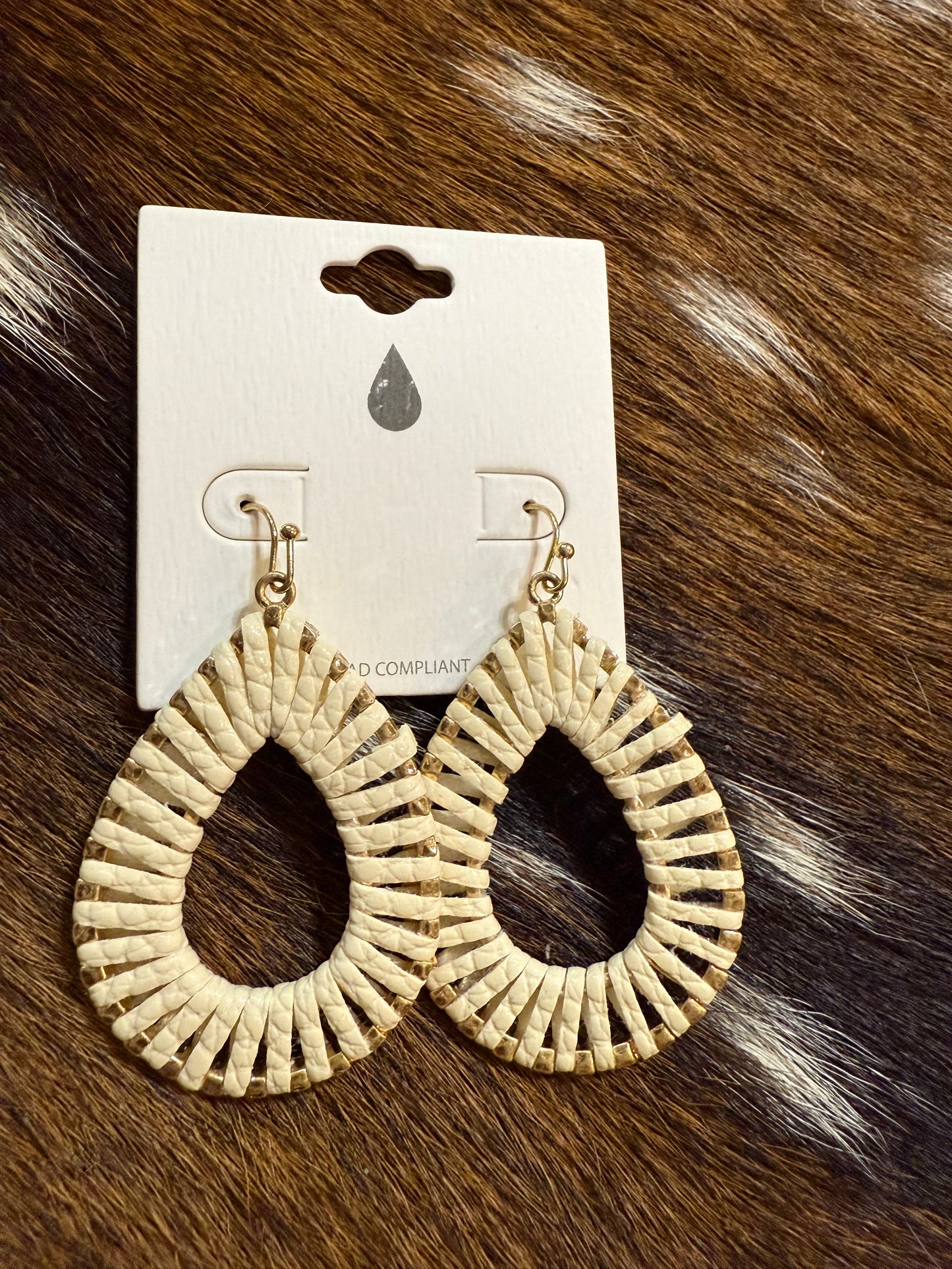 Colored Gold Tear Drop Earrings