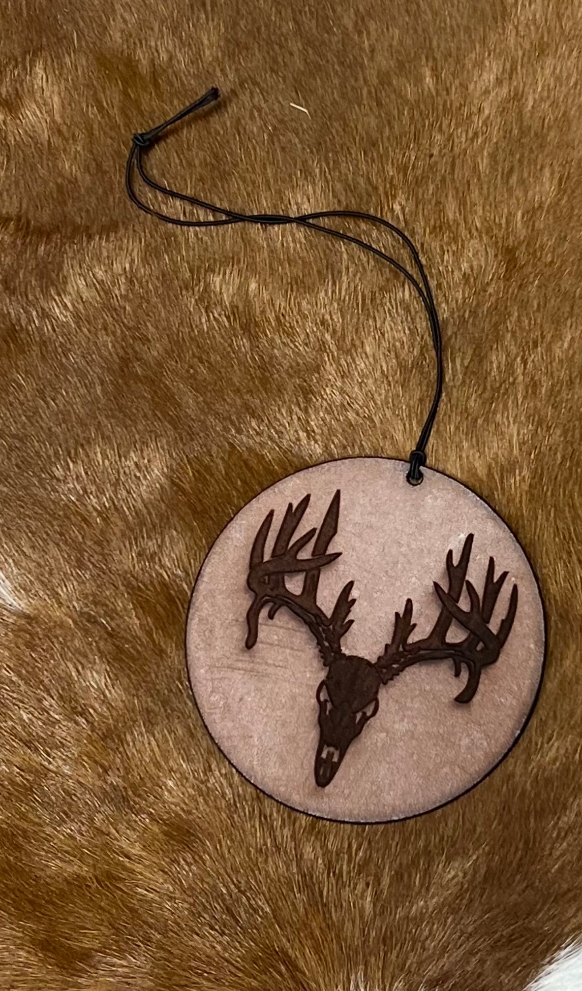 Deer Skull Leather Car Freshie DRF