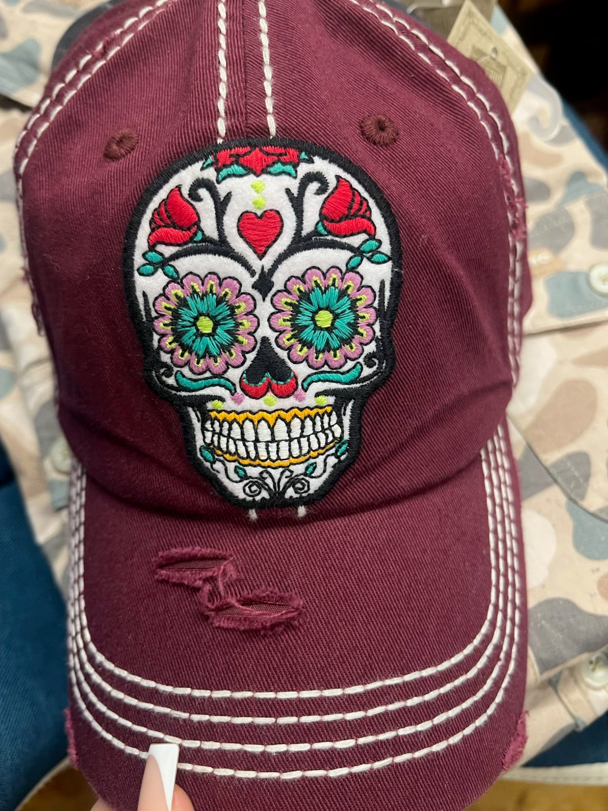 FIESTA SKULL WASHED VINTAGE HAT