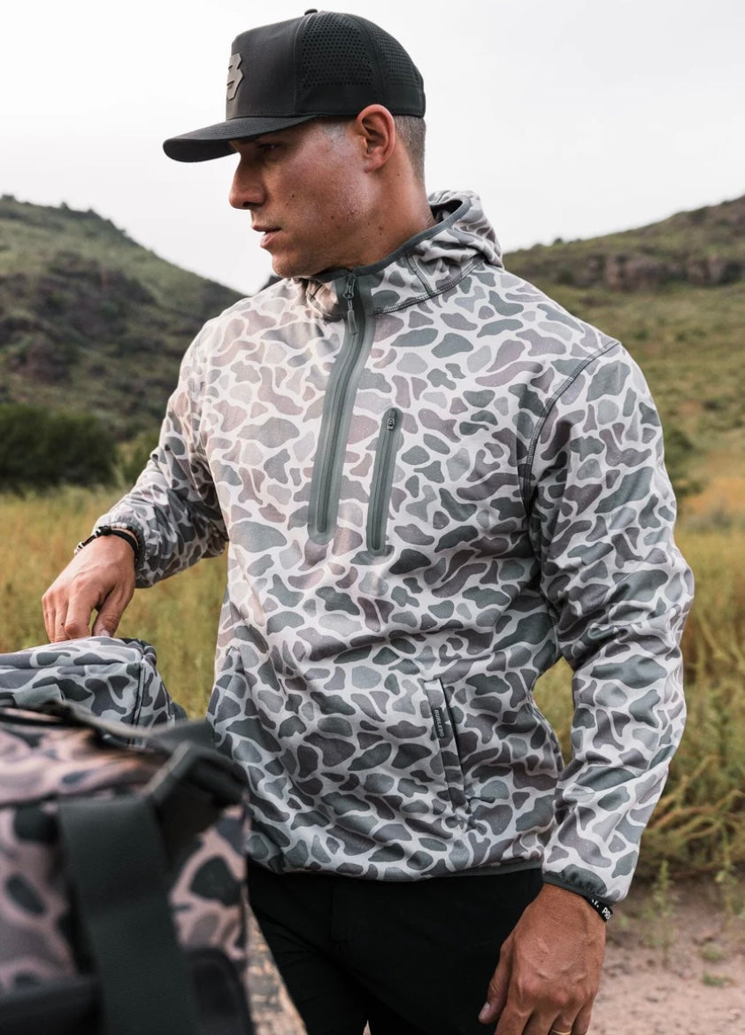 Classic Deer Camo Mid Layer Duke Tech Pullover Jacket Burlebo
