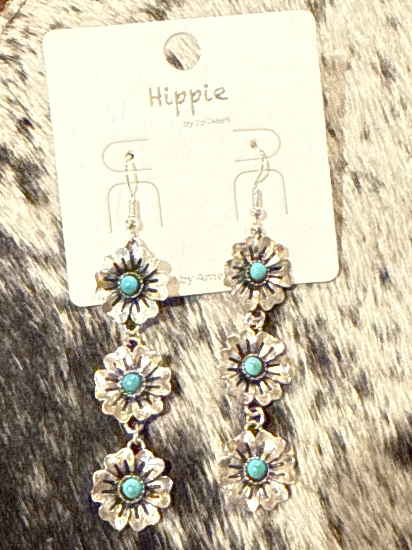 Triple Western Flower Hippie Earrings