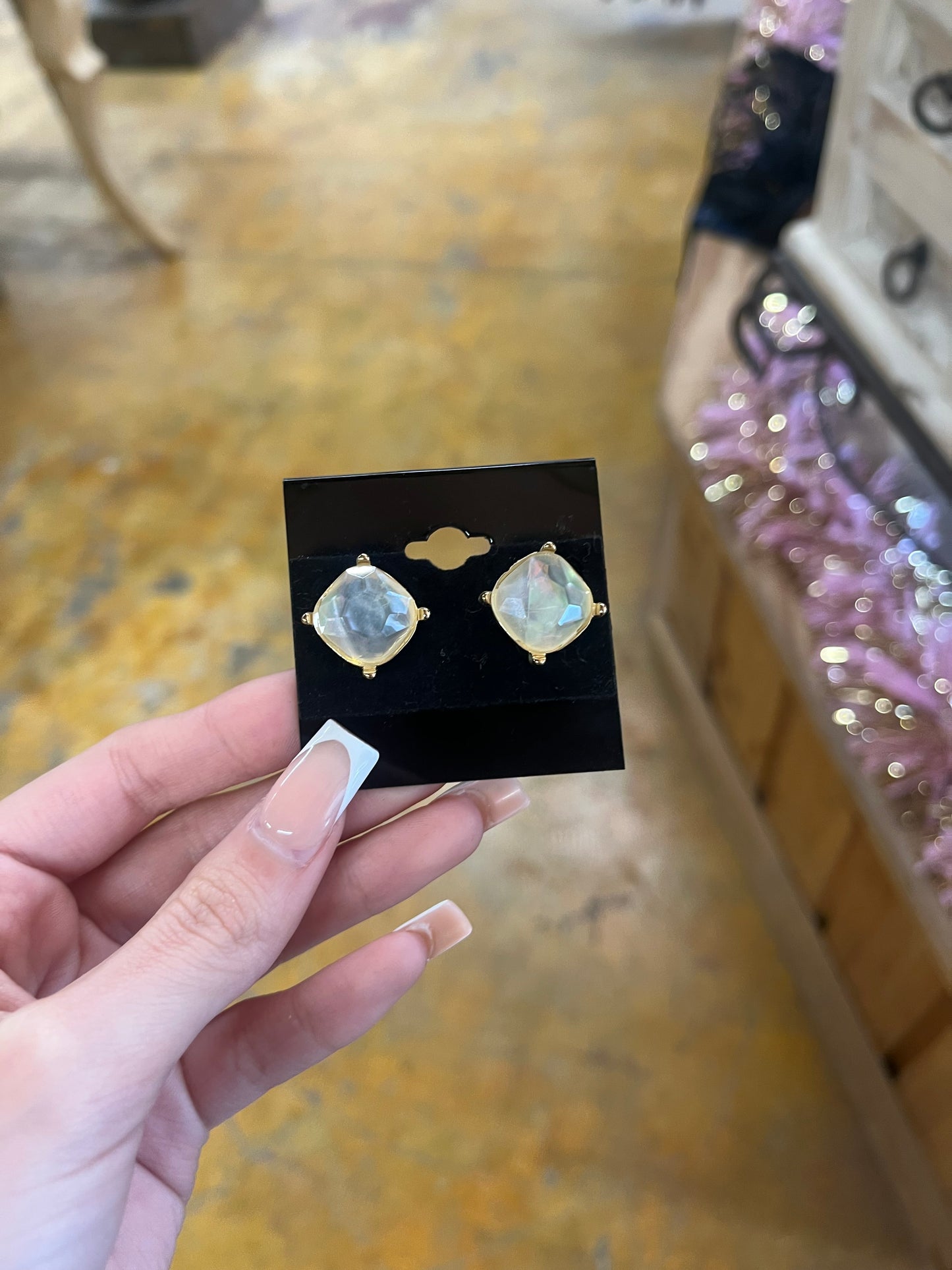 Translucent Square Earrings