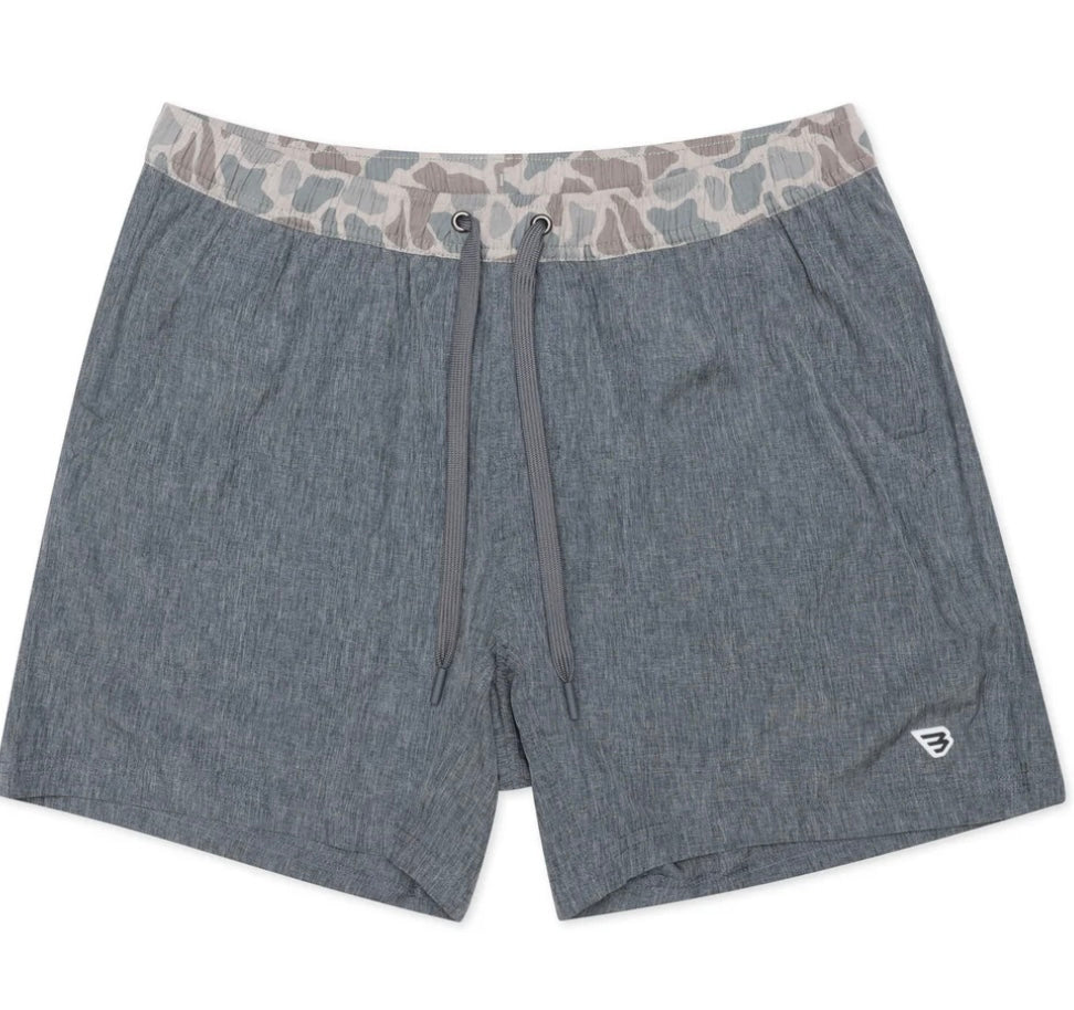 Grizzly Grey Athletic Shorts With Classic Deer Camo Liner