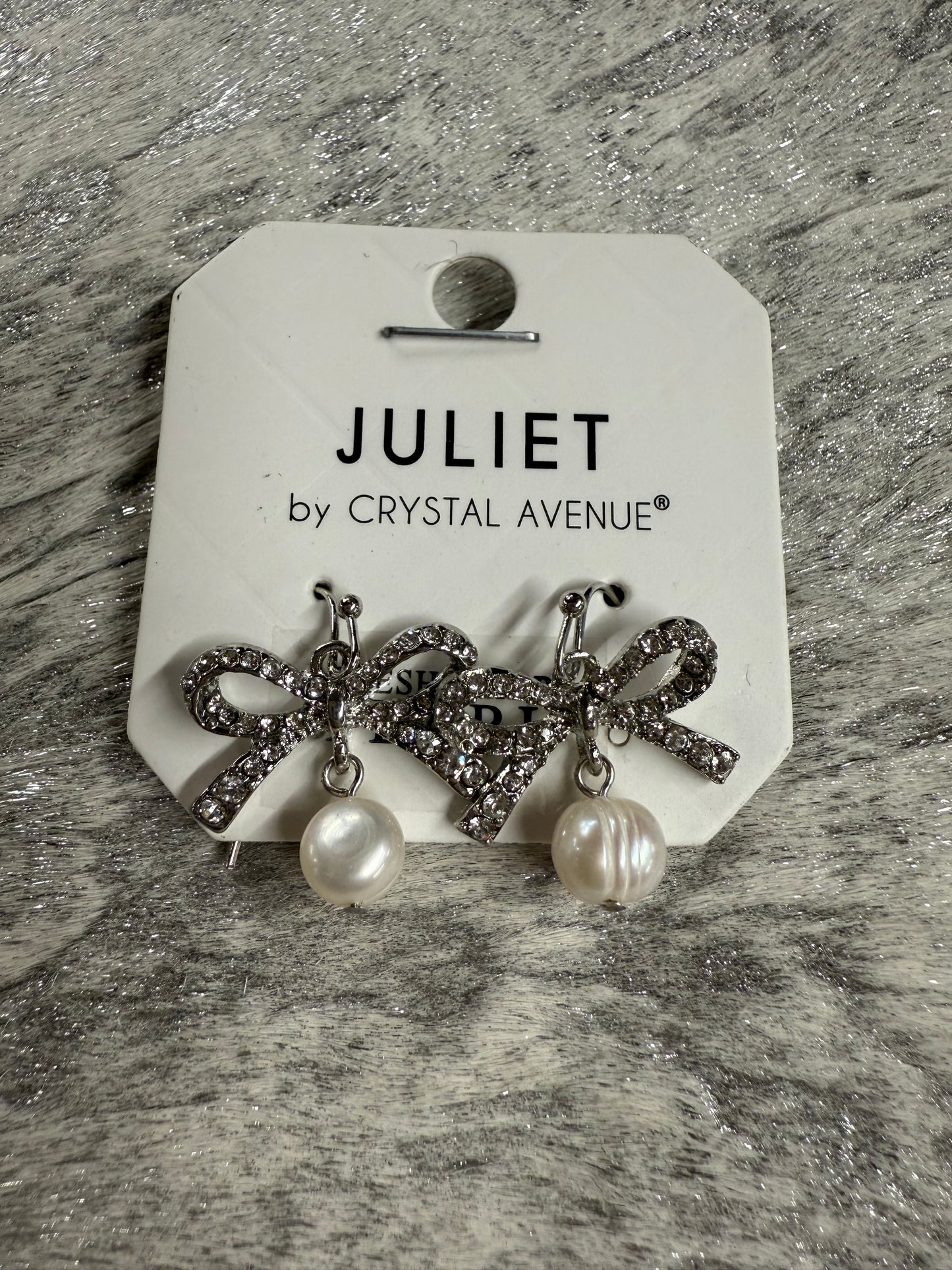 Bow Genuine Freshwater Pearl Earrings by Juliet